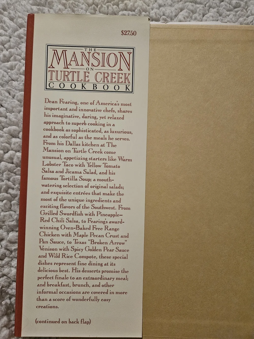 The Mansion on Turtle Creek Cookbook By Dean Fearing